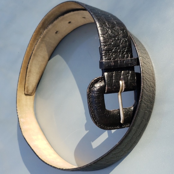 Vintage The RITZ ACCESSORIES Textured  LEATHER Black Belt  M / L - Picture 2 of 5